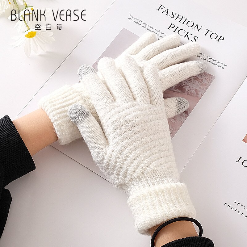 Winter neue wolle touchscreen handschuhe, Schüler verdickt erwachsene handschuhe, draussen jacquard gestrickte handschuhe, damen Finger handschuhe