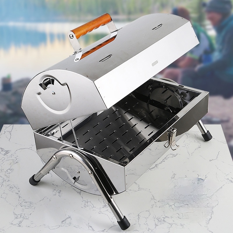 Stainless steel grill portable folding outdoor simple grill BBQ grill outdoor stainless steel grill