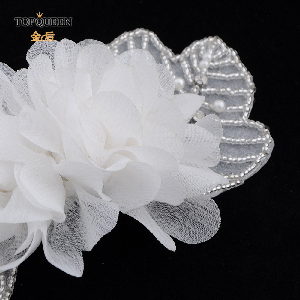 TOPQUEEN H248 Bridal Headbands bridal hair accessories with lace Beaded flowers hair Comb for girl Headpieces Fast