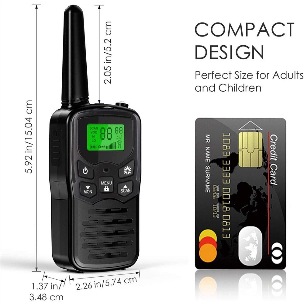 Dupilink-rádio transmissor de walkie-talkie portátil, 2 peças, transmissor e rádio em dois sentidos, lcd, 5 km, 22ch, vox