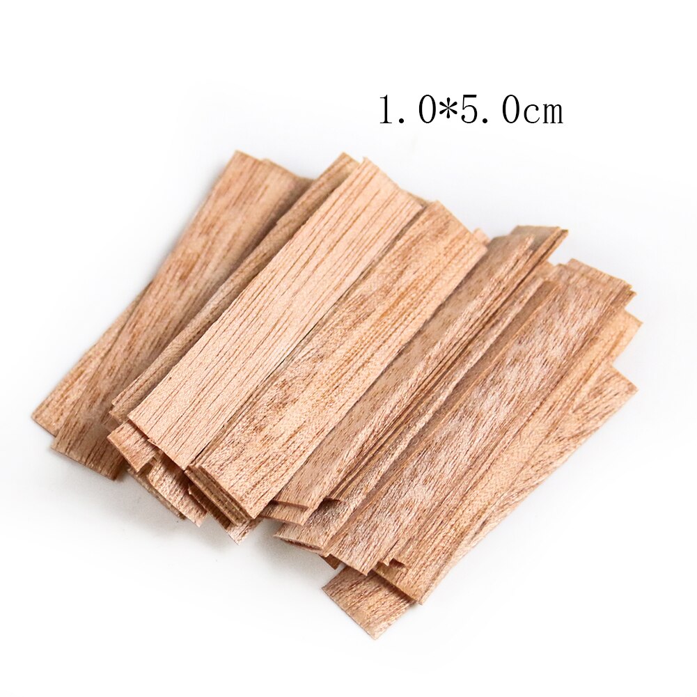 50 Uds. De mechas de madera para velas, 8mm, 10mm, 15mm, con pestaña de soporte, núcleo de mecha, suministros de fabricación de velas, accesorios de cera de Parffin: 1x5cm