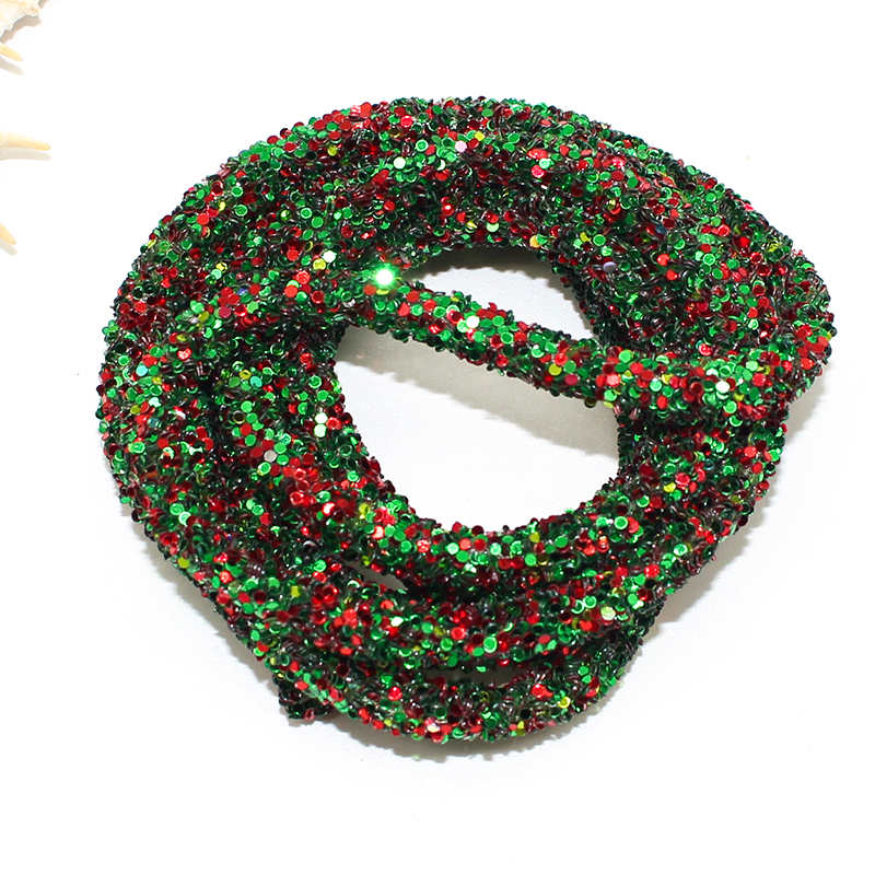 1 yards Kerst Kleur Glitter Steentjes Pailletten Passementen Zachte Buis Koord Touw DIY Kledingstuk Schoenen Feestdecoratie Bruiloft: 3MM / Gun Metal