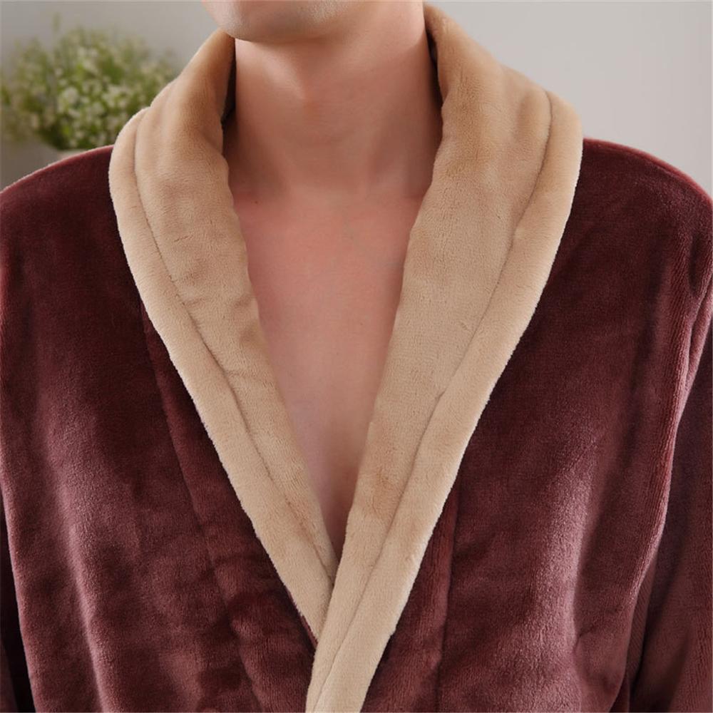 Inverno dos homens Alongou Xale de Pelúcia Roupas Casaco de Manga Comprida Robe de banho Roupão de Banho Casa robe peignoir homme peignoir homme