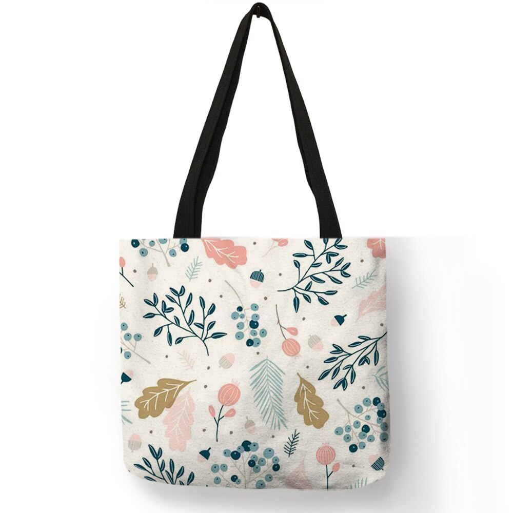 Tote Bag pieghevoli in lino Eco motivo geometrico Dot stampa foglia fresca per borse per la spesa femminili borsa di stoccaggio di grande capacità Bolsa: 008