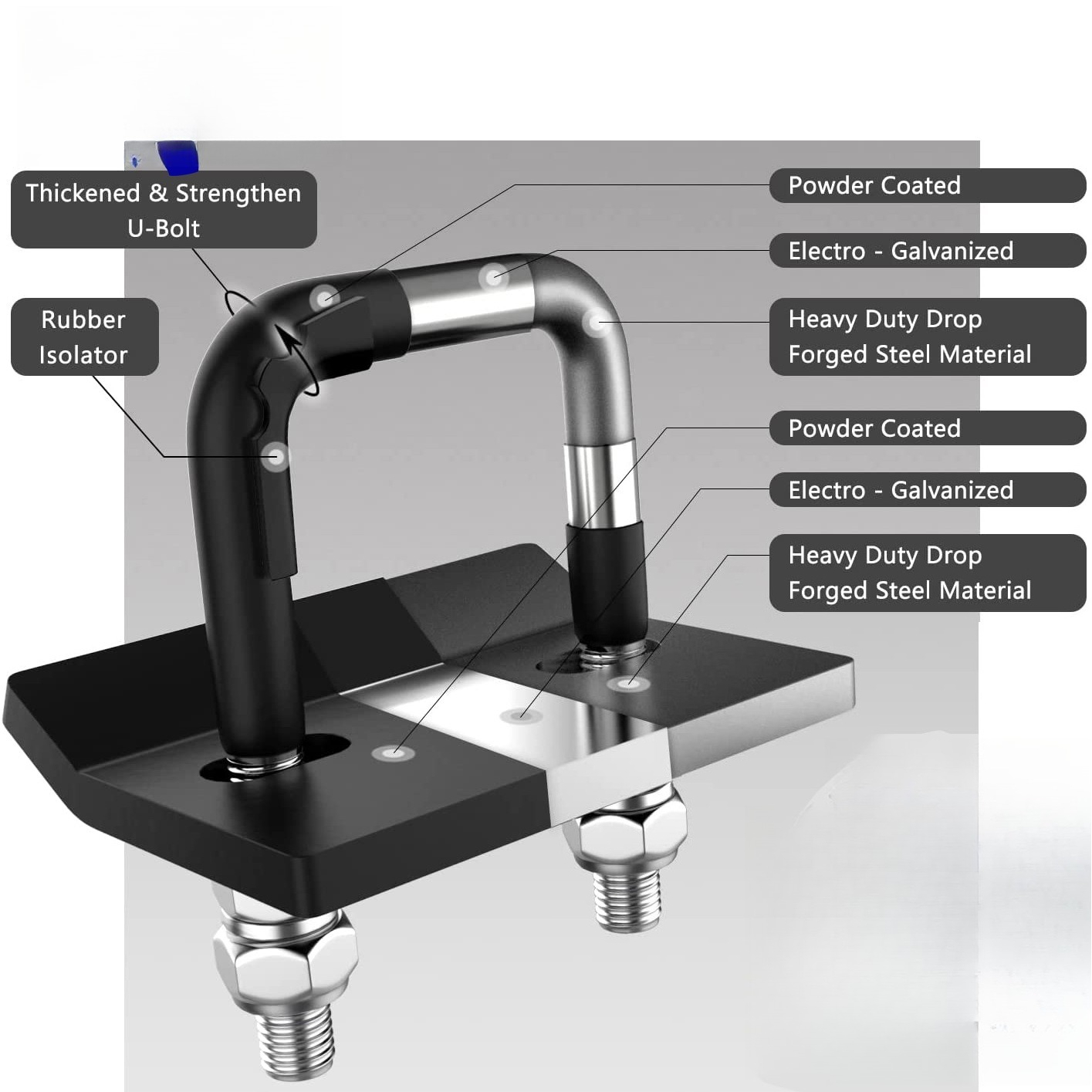 Trailer Damper U-Bolt Heavy-Duty General Anti-Rattle Stabilizer Hitch Tightener Lock Down Tow Clamp Trailer Couplings Parts
