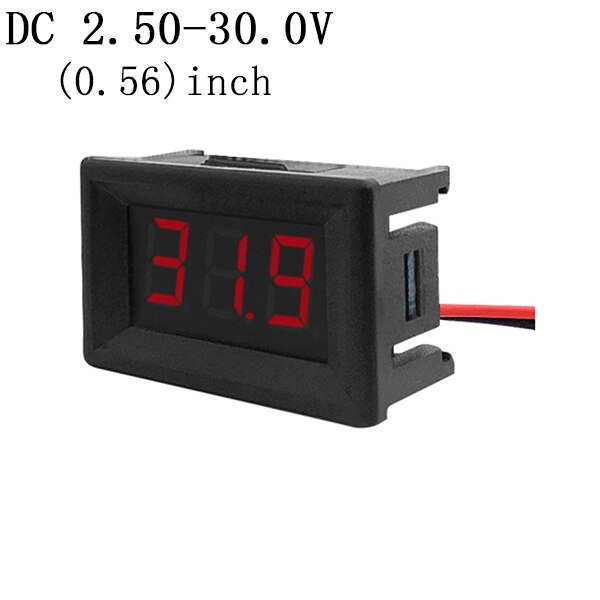 Mini Digitale Voltmeter Ampèremeter 1 Pcs Digitale Display Voltmeter DC4.5-30V Panel Current Meter Tester Led Digitale Display: 7