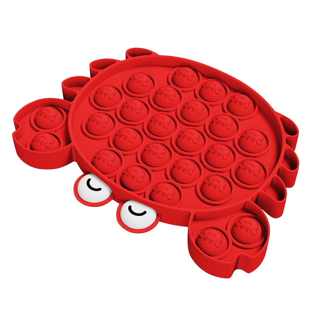Push Bubble Fidget Toy Silicone Push Pop Fidget Toy Pineapple Carrots Shape Turning Pressing Stress Reliever Squeeze Toy: crab shape