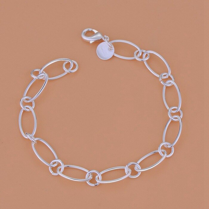 925 Sterling Silber Damen Herren Kette Männer Runde Halskette Armbinde Silber Schmuck-einstellen 45cm 20cm