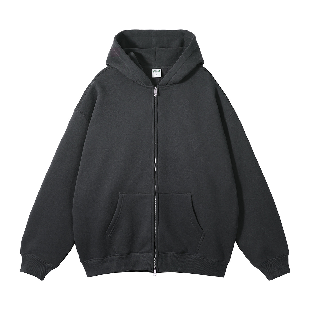 Fleece vest met dubbele ritssluiting en capuchon
