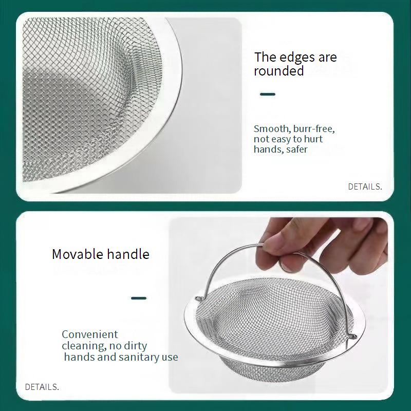Stainless steel sink sink sewer strainer Kitchen strainer Dishpan Universal filter Dishpan fine hole