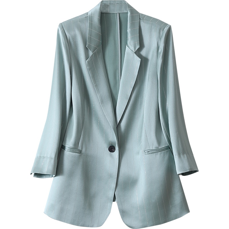 LMCAVASUN Japan gloss triacetate satin Small suit jacket Women's slim suit
