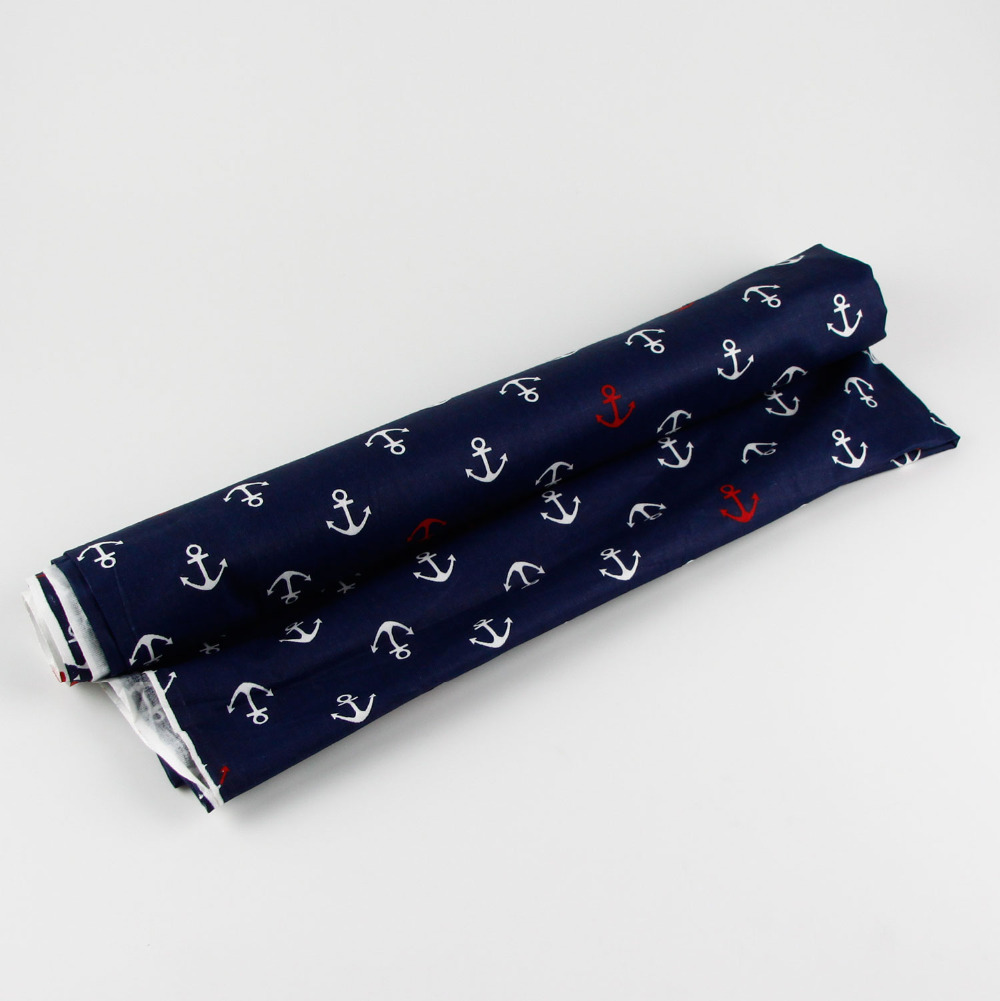 Ropa de cama de 160cm x 50cm con estampado marinero y azul marino, tela de algodón estampada, manualidades DIY, Sábana hecha a mano, tela para colcha