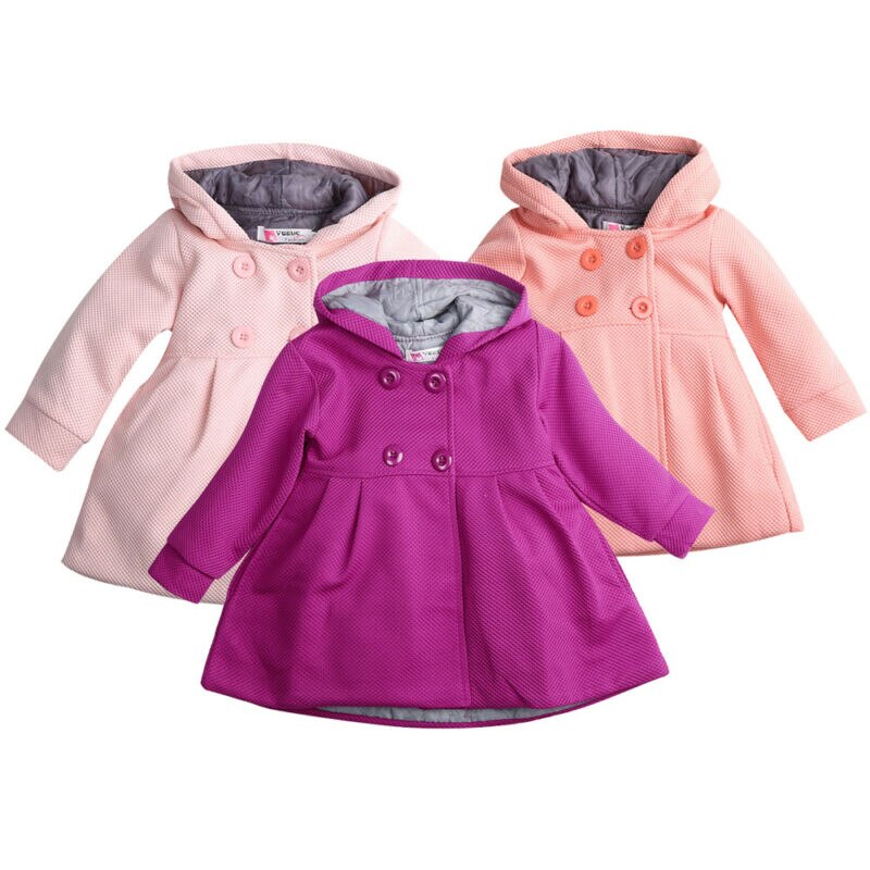 Parka à capuche pour filles | Trench-Coat, coupe-vent, automne, hiver, veste
