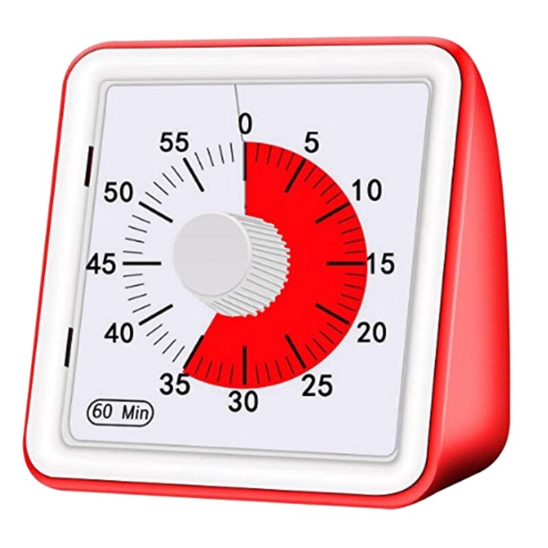 60 Minute Silent Timer Management Tool for Classroom Conference Countdown for Children and Adults (Red): Default Title