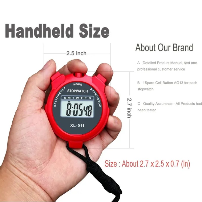 Cronómetro deportivo portátil de mano, pantalla Digital, contador de temporizador de Fitness, 4 colores para cronómetro deportivo, cronógrafo