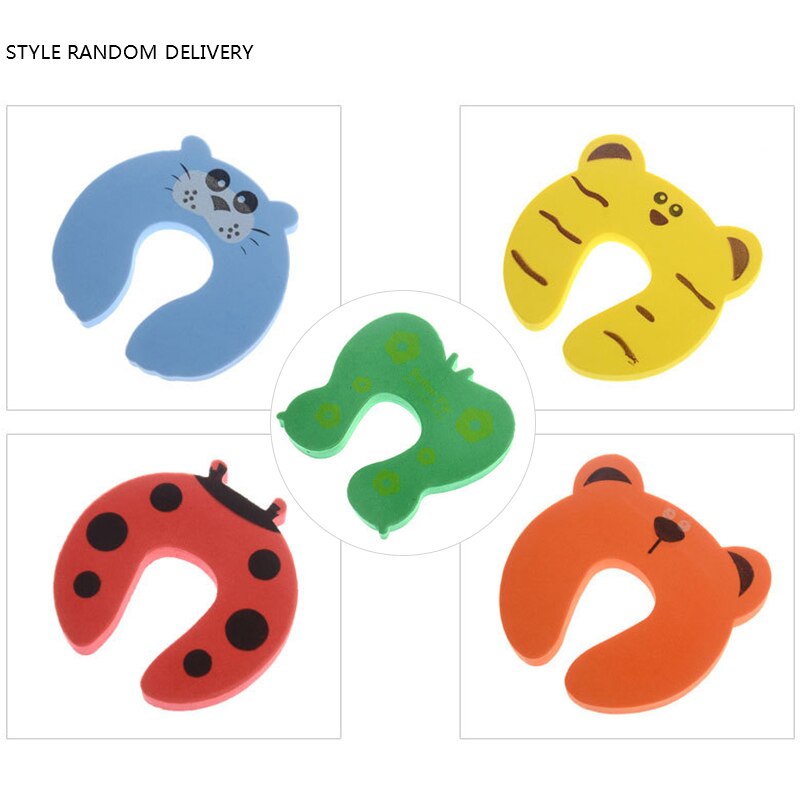 1/3/5 Deurstopper Houder Lock Safety Vinger Thuis Kids Baby Cartoon Dier Stop Edge Corner Protector Voor Kinderen willekeurige Kleur