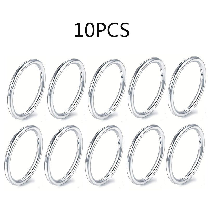 5/10Pcs 16G Nose Ring Hoop Stainless Steel Hinged Nose Rings Septum Clicker Tragus Helix Cartilage Daith Rook Earring Piercing: Red / Pure Gold Color