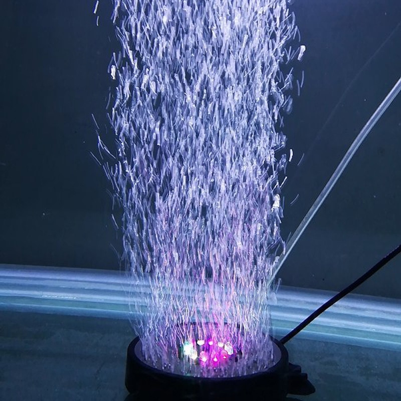 Led akvarium boble lys fjernbetjening akvarium gas sten skive lys med 16 farve skiftende 4 lys eu/us/dk/au stik