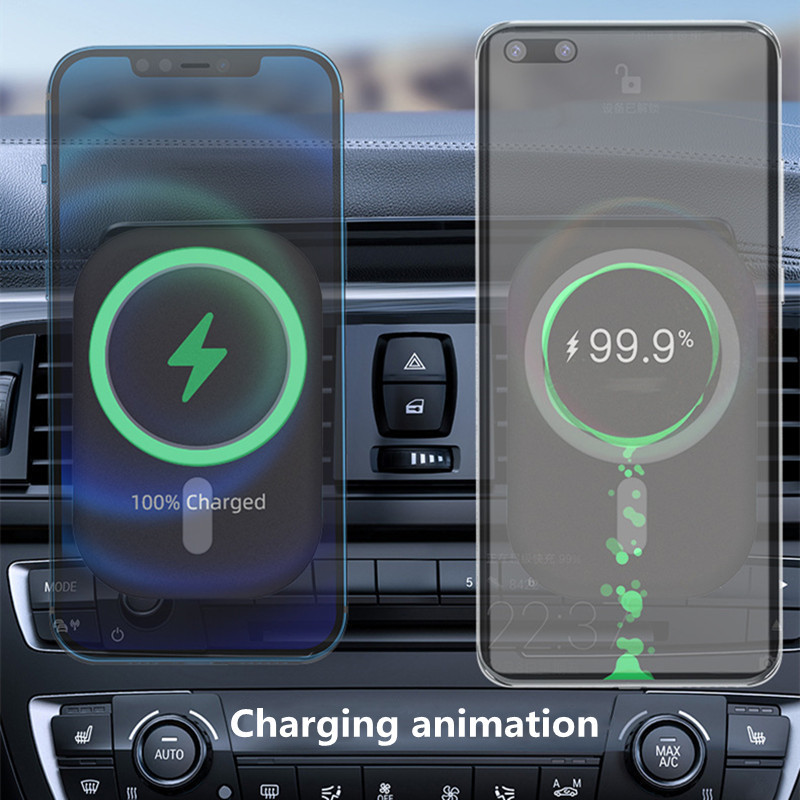 Magnetic wireless charger base for apple iphone 13, 12 11 huawei, samsung, fast charging mobile phone car navigation mount