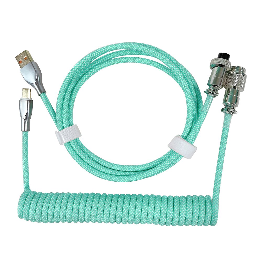 Klawiatura mechaniczna 3M dedykowany kabel Aviator type-c na USB złącze lotnicze przewód sprężynowy kabel danych do ładowania zestaw akcesoriów: Macaron Green