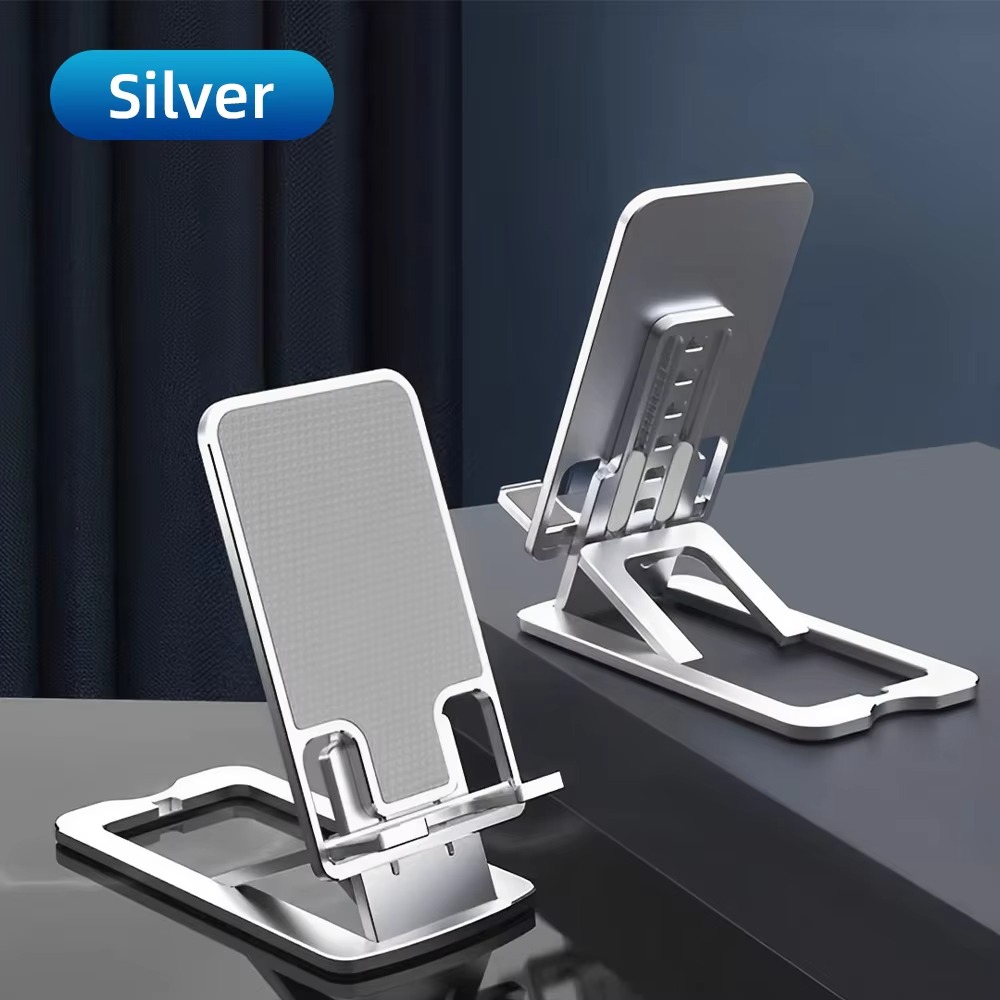 Universal Adjustable Foldable Desktop Phone Stand -Height & Angle Adjustment for All Smartphones Mobile Support Holder All Phone: black