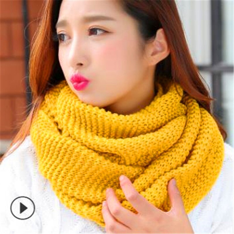 Winter han editie sjaals breien wol kraag vrouw met dikke warme pure kleur 2 val hoofddoek  cn009: Cn009-9