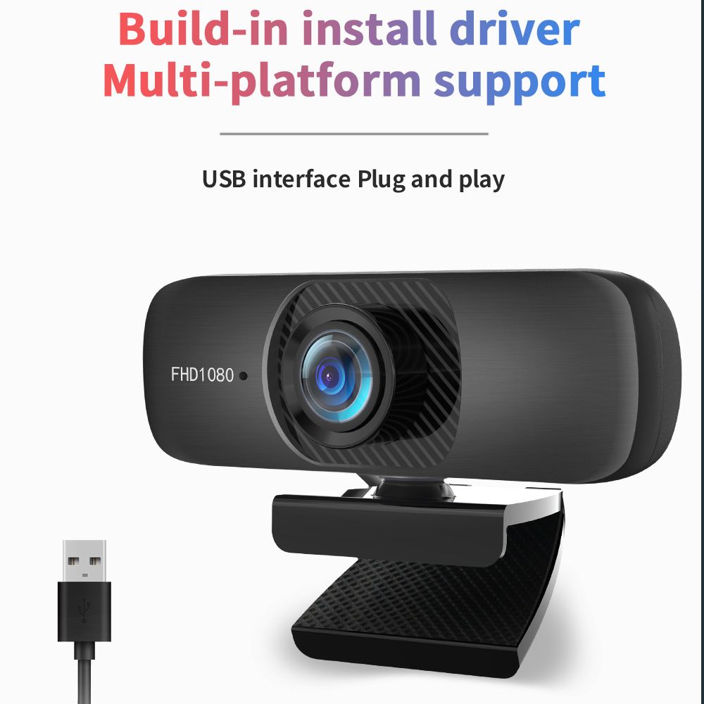 TISHRIC 1080P Webcam 1080Pro Web Camera with Microphone Web Cam PC Camera USB Computer Camera 110° Wide Angle Webcam for PC