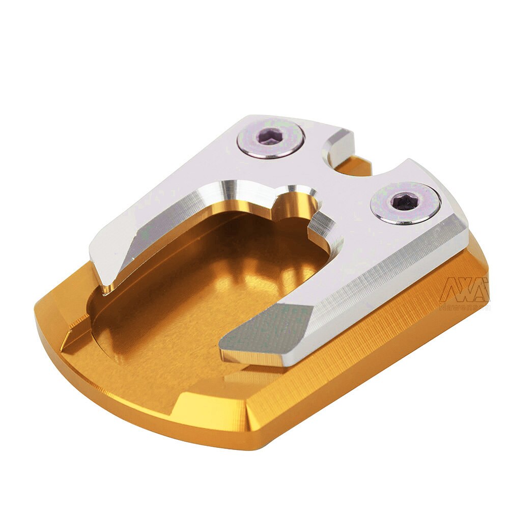 Voor yamaha xmax 125 250 300 alle jaren motorfiets zijstandaard verbreding basis pad plaat kickstand vergroting steun verlengstuk: Goud