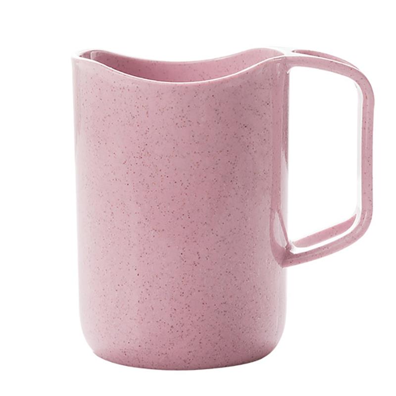 Badkamerbeker modieuze tandenborstelbeker drinkbeker met tandenborstelhouder handvat: Roze