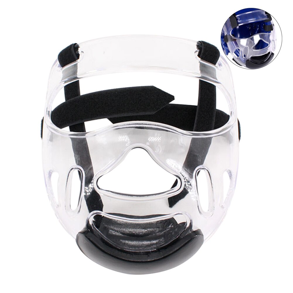 Protector facial transparente para hombre y mujer, protector de cabeza, máscara de casco de Taekwondo extraíble, equipo de protección para deportes: Default Title