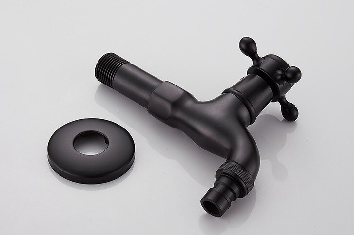 Wall Mount Garden Washing Machine Water Tap Black Oil Rubbed Brass Faucet Bibcocks Cold Water Tap Nav111