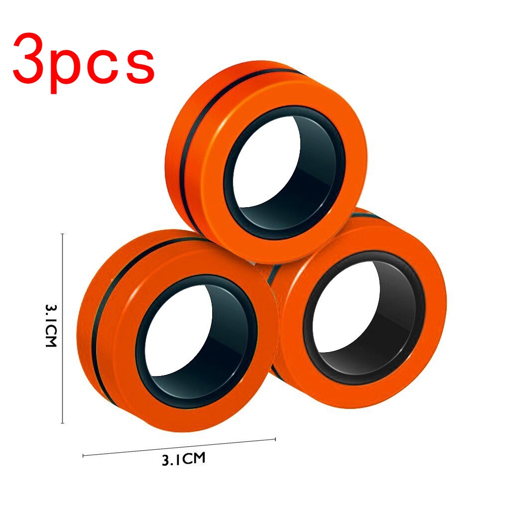 3 stücke Anti-Stress Finger Magnetische Ringe Kreative Magnetische Armband Ring Entpacken Spielzeug Magie Ring Requisiten Werkzeuge Dekompression spielzeug: L