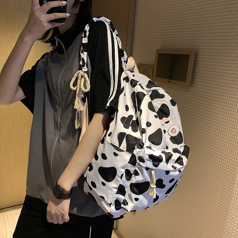 Atinfor Koe Patroon Vrouwen Rugzak Meisjes Rugzakken College Boekentas Vrouwelijke Casual Knapzak Schooltas Voor Tieners
