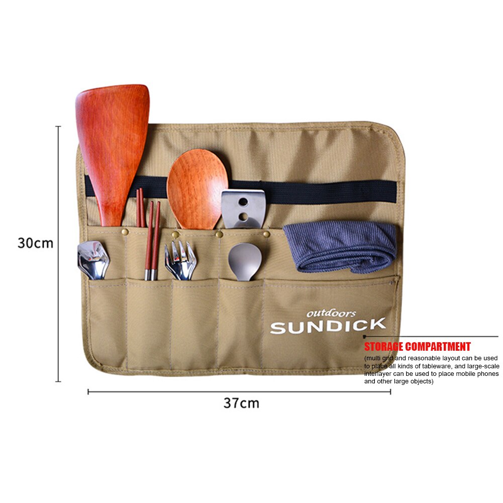 Sundick Outdoor Picknick Bbq Opslag Pack Houder Camping Servies Bestek Opbergtas Eetstokjes Lepel Vork Organizer: Rectangle