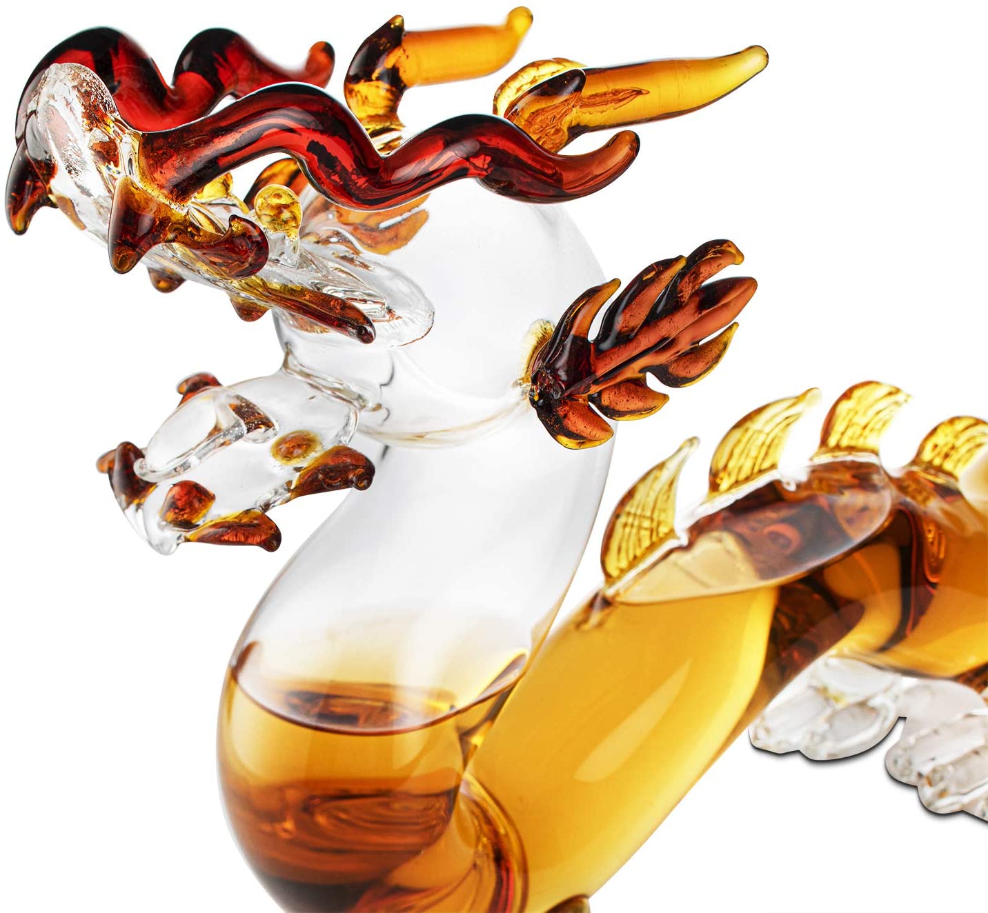 Dragon Decanter Whiskey and Wine Decanter 100% Hand Blown Lead-Free High Borosilicate Glass Decanter For Whiskey