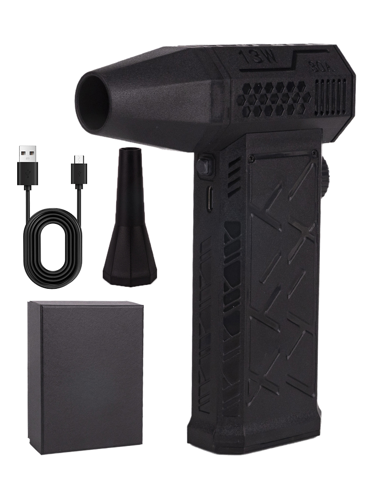 Air Blower 130000RPM Turbo Jet Fan Outdoor Portable BBQ Electric Blower Car Dryer Powerful Computer Dust Blowing Cleaning Tool: SKY BLUE