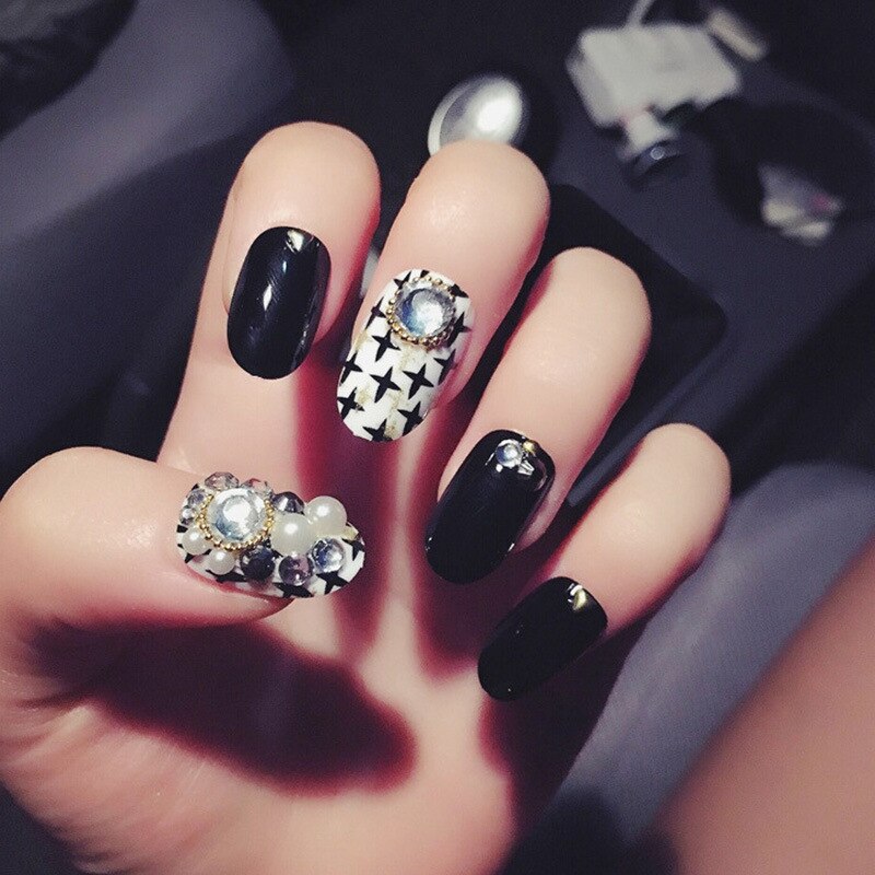 24Pcs/Set Shiny Rhinestone Nail Patch nail patch for diy kit: 9