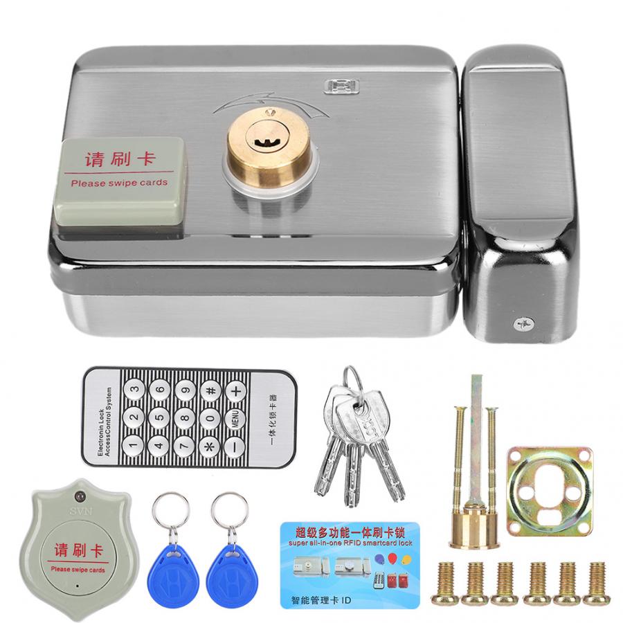 Electric Door Lock Stainless Steel Electric Door Silence Lock Double-Sided ID Card with Remote Controller