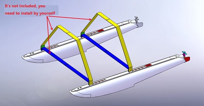 1.4 M 1.8M 2.0M Cessna 182 185 Rc Vliegtuig Onderdelen Ponton Water Schoenen Praalwagens