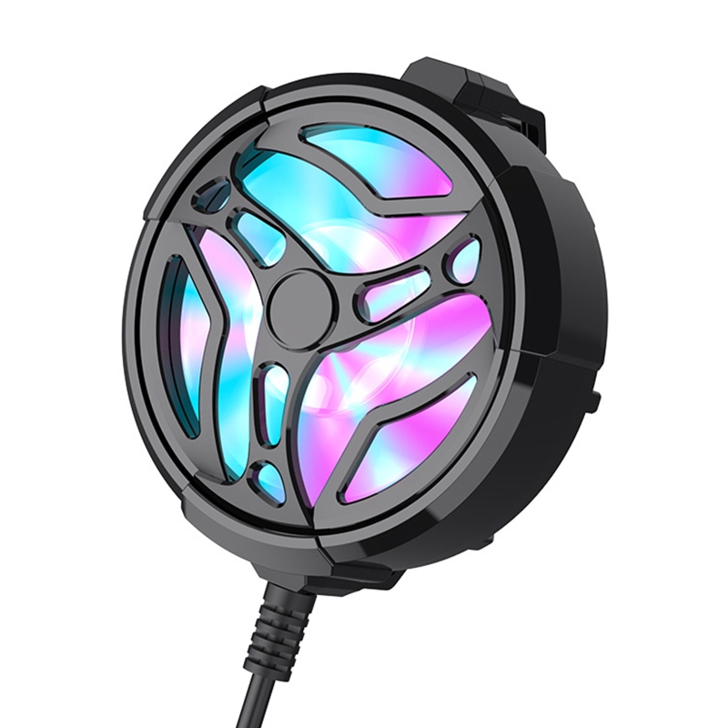 Handy-kühler, tragbarer kühler für mobile spiele, usb-betriebener smartphone-lüfter, kühlkörper, game-joystick-kühler für handys (yyds): Mit led-licht