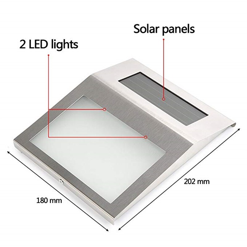 Aurinko valaistu osoite merkki talon numero aurinkovoimalla toimiva 2 led -ovilevyn numero valo ulkoseinälaattalamppu