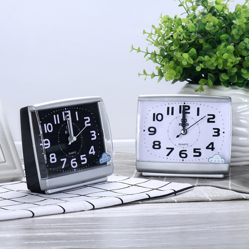 Silent Alarm Clock 5 Minutes Wake Up Clocks Silent Sweep Student Awaken Clock Bedroom Desktop Home Decoration Simple