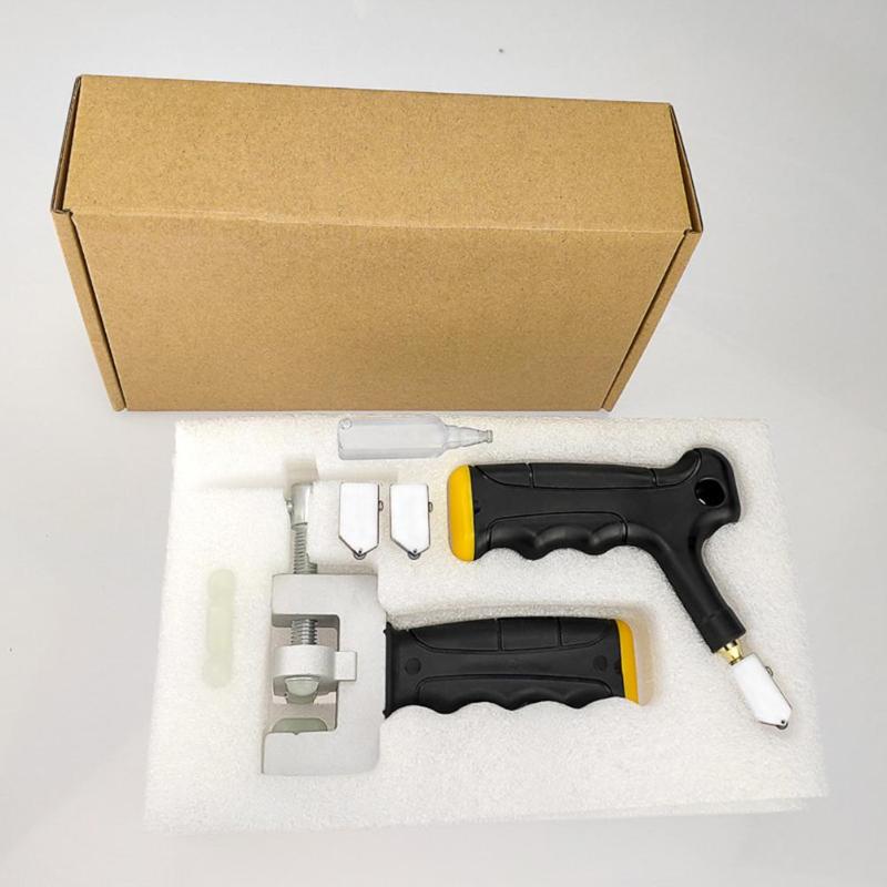 Tile Glass Cutter Ceramic Cutting Tools Handheld Sharp Breaker Labor-saving Opener with Spare Cutter Heads Standby Footpads