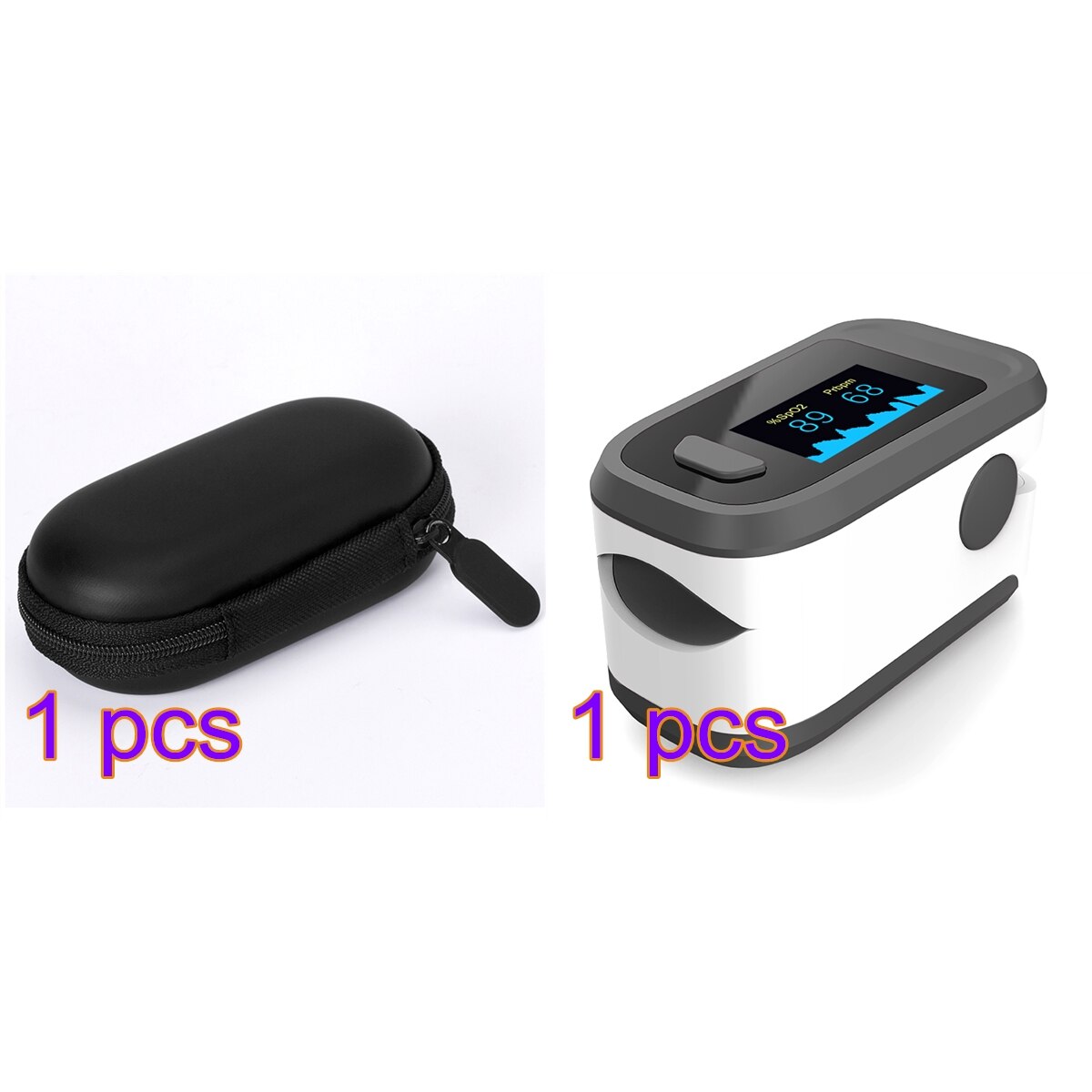 Klar lager 1pc blod ilt monitor finger puls oximeter ilt saturation monitor hurtig uden batteri: B3