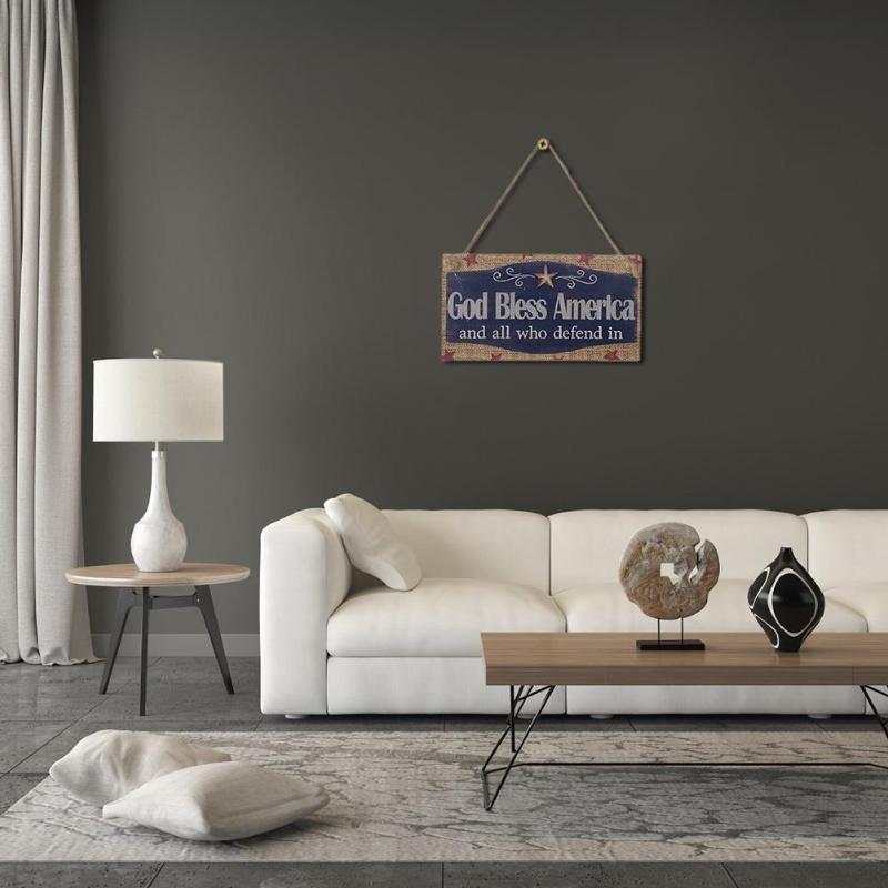 Houten Rechthoek Opknoping Bloem Letters Bord Onafhankelijkheid Dag Decor Muur Deur Woondecoratie Ambachten Levert