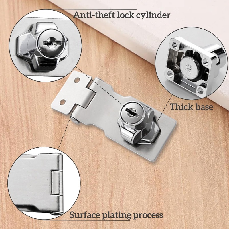 Locking Hasp Staple Keyed Hasp Locks Office Security Buckle Shed Cabinet Door Security Locker Drawer Latches Cupboard Padlock