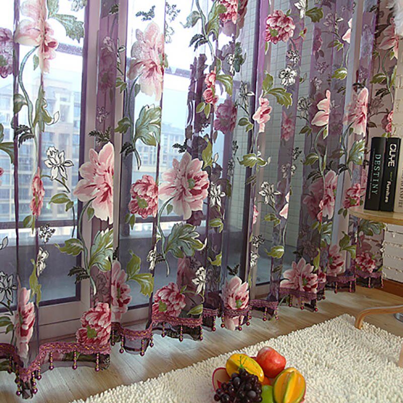 Tulle Rose pour rideaux de chambre à coucher pour rideaux de chambre et de Hall pour salon Tulle intérieur de pour la maison rideau romain doux