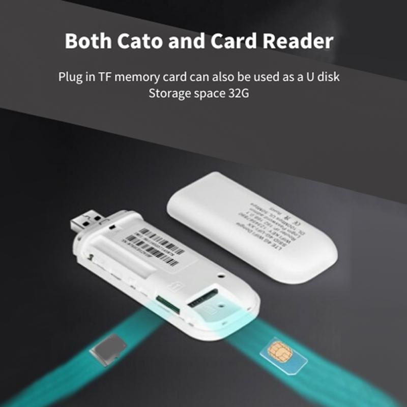 4G WiFi Router 100Mbps USB Modem Wireless Broadband Mobile Hotspot LTE 3G/4G Unlock Dongle with SIM Slot Stick Date Card