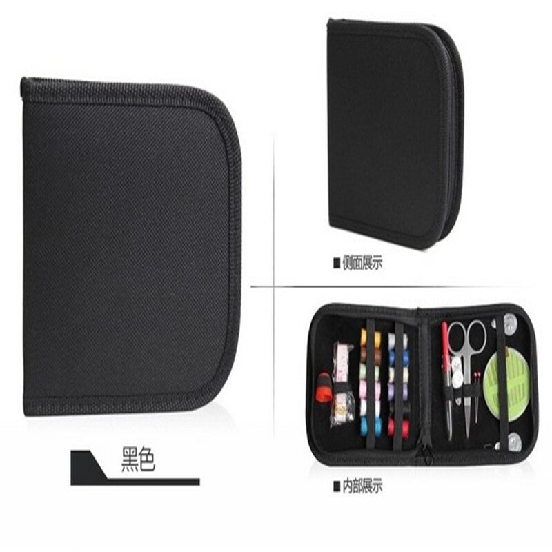 Draagbare mini-reisset met 12 naalden, naaiset, opbergtassen, diversen, organizer voor huishoudelijk gereedschap  ej878479