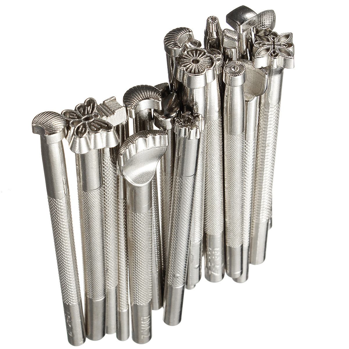 20Pcs Leather Working Saddle Making Tools DIY Alloy Leathercraft Tool Set Carving Leather Craft Stamps Accessories Solid Metal